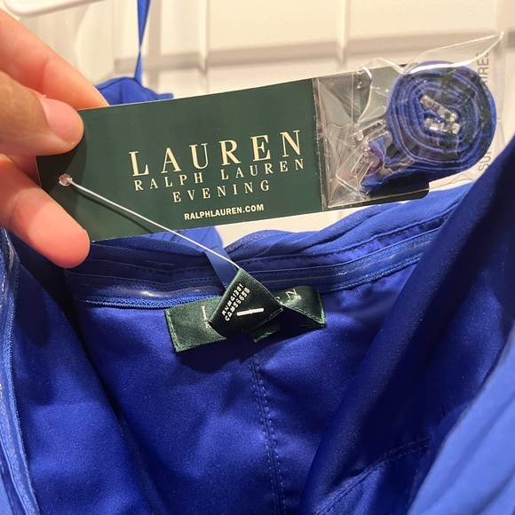 NWT Lauren Ralph Lauren Evening Strapless Formal Dress Color Tidal Blue Size 20W - Picture 6 of 15